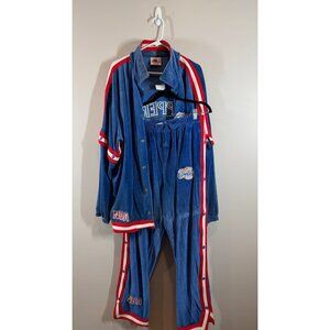 Vintage 90s NBA Los Angeles Clippers Velour Tracksuit Set L Snap Pants Warm-Up